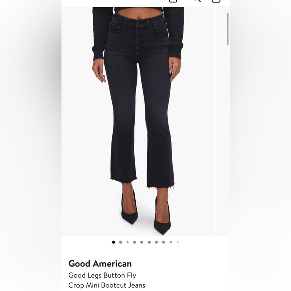 Good American Denim - Good American Good Legs Button Fly Crop Mini Bootcut Jeans (2/26)